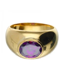 Sello de Oro amarillo 18K con diseño y Amatista