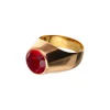 Sello de oro amarillo 18K con rubí
