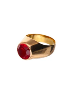 Sello de oro amarillo 18K con rubí