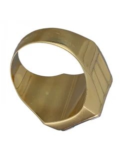 Sello de Oro amarillo y blanco con diseño cuadrado, Circones y Zafiros