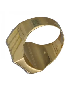 Sello de Oro amarillo y blanco con diseño cuadrado, Circones y Zafiros
