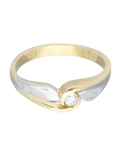 Solitario con brillante oro amarillo 18kl