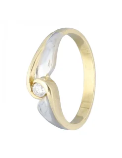 Solitario con brillante oro amarillo 18kl