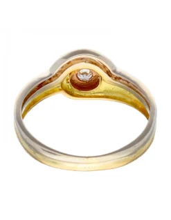 Solitario con brillante oro blanco y amarillo