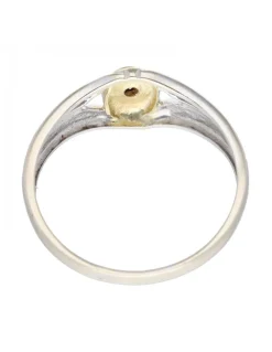 Solitario con brillante oro blanco y amarillo 18kl