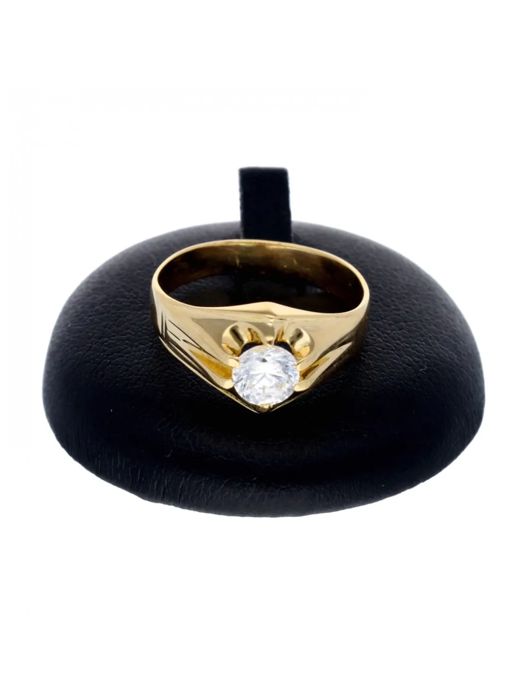 Solitario con zirconita oro amarillo 18kl